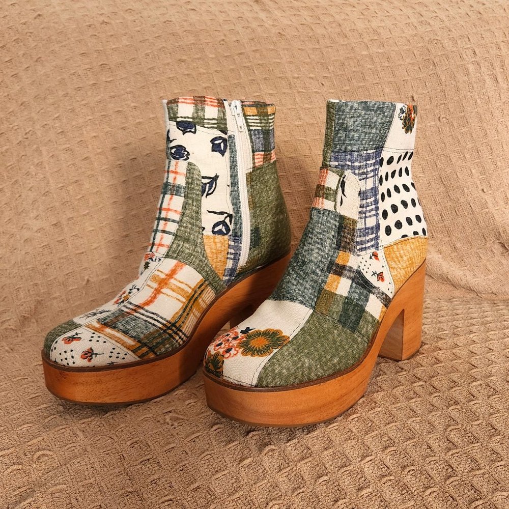Charlotte Stone Multicolor Patchwork Mules